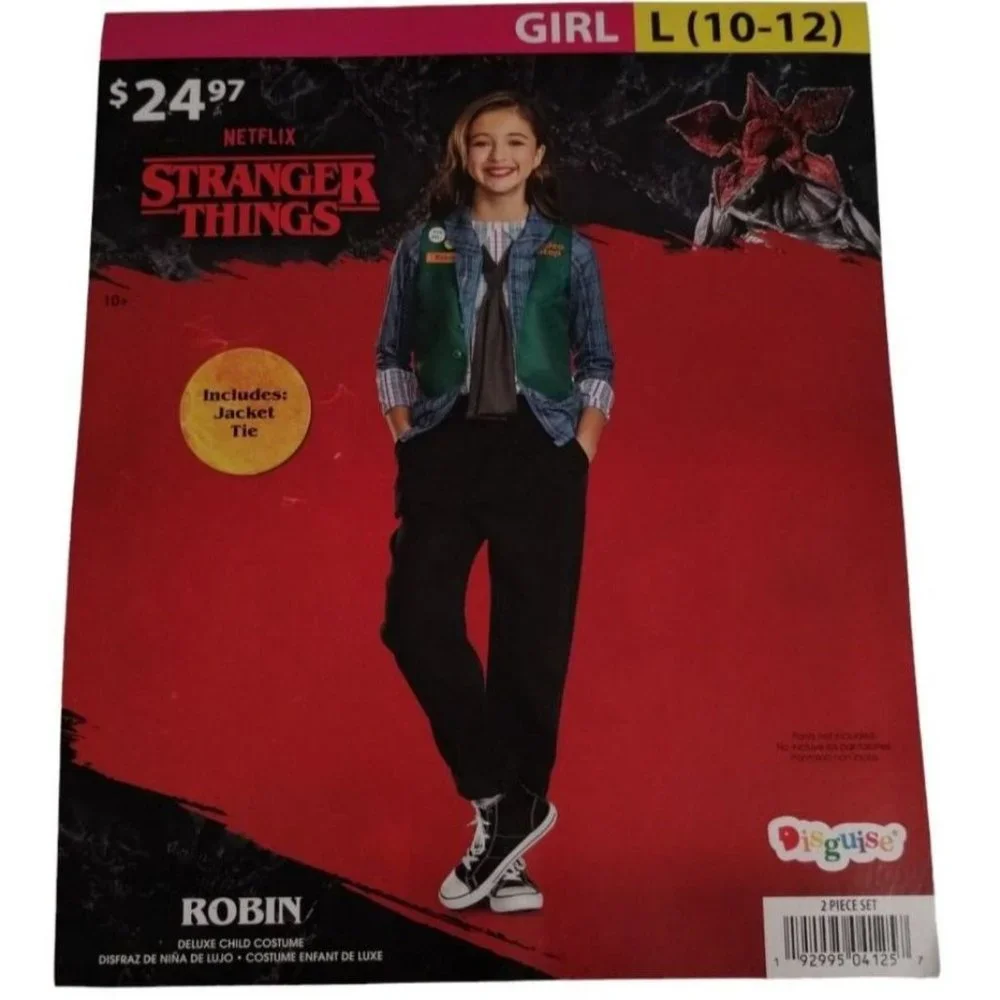 Disguise Stranger Things Robin Video Stop 2 Piece Girls Costume Size Large 10 12